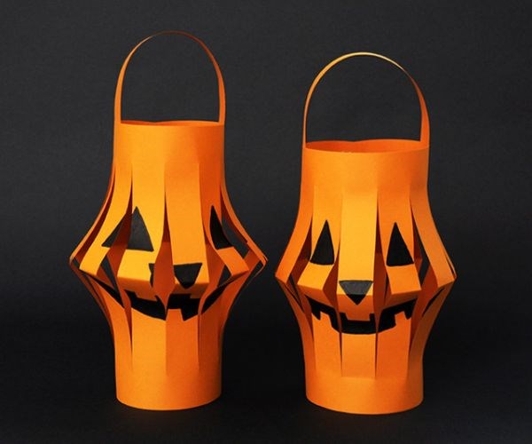 Pumpkin paper lantern Halloween craft